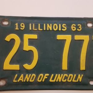 ILLINOIS 1963 LICENCE PLATE